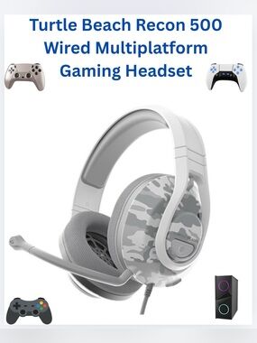 Turtle Beach Recon 500 Wired Multiplatform Gaming Headset - Camo White